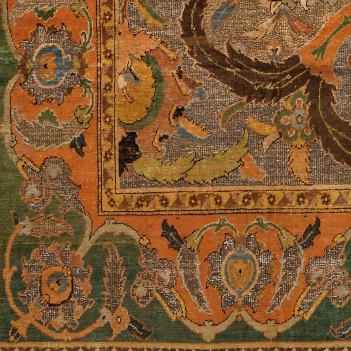 Zijden Isfahan: detail van de rand
